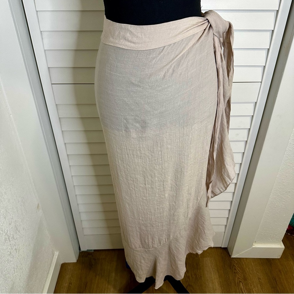 Cupshe Cream Wrap Maxi Skirt Resort Wear